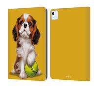 Head Case Designs Officially Licensed P.D. Moreno Cavalier King Charles Baseball Sport Puppies Leather Wallet Case Compatible With Apple iPad Air 11 2020/2022/2024/2025
