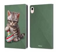Head Case Designs Officially Licensed P.D. Moreno Colorful Spinning Top Play Cat Artwork Leather Wallet Case Compatible With Apple iPad mini (2021/2024)