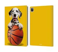 Head Case Designs Officially Licensed P.D. Moreno Dalmatian Basket Sport Puppies Leather Wallet Case Compatible With Apple iPad Pro 12.9 2020/2021/2022