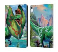 Head Case Designs Officially Licensed P.D. Moreno Dilophosaurus Dinosaur Leather Wallet Case Compatible With Apple iPad 10.9 2022/2025