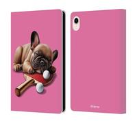 Head Case Designs Officially Licensed P.D. Moreno French Bulldog Ping Pong Sport Puppies Leather Wallet Case Compatible With Apple iPad mini (2021/2024)