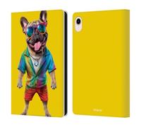 Head Case Designs Officially Licensed P.D. Moreno French Bulldog Tie Die Furry Fun Artwork Leather Wallet Case Compatible With Apple iPad mini (2021/2024)