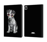Head Case Designs Officially Licensed P.D. Moreno Jack Russell Black And White Dogs Leather Wallet Case Compatible With Apple iPad Pro 13 M4 2024