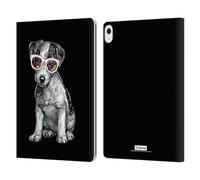 Head Case Designs Officially Licensed P.D. Moreno Jack Russell Black And White Dogs Leather Wallet Case Compatible With Apple iPad Air 13 2024/2025