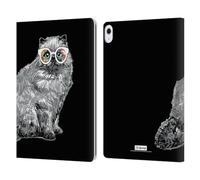 Head Case Designs Officially Licensed P.D. Moreno Kitten Furry Black And White Cats Leather Wallet Case Compatible With Apple iPad Air 13 2024/2025