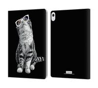 Head Case Designs Officially Licensed P.D. Moreno Kitten Look Up Black And White Cats Leather Wallet Case Compatible With Apple iPad Air 13 2024/2025