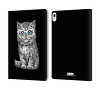 Head Case Designs Officially Licensed P.D. Moreno Kitten Sit Black And White Cats Leather Wallet Case Compatible With Apple iPad Air 13 2024/2025