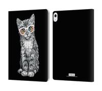 Head Case Designs Officially Licensed P.D. Moreno Kitten Stand Black And White Cats Leather Wallet Case Compatible With Apple iPad Air 13 2024/2025