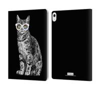 Head Case Designs Officially Licensed P.D. Moreno Kitten Stern Black And White Cats Leather Wallet Case Compatible With Apple iPad Air 13 2024/2025
