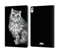 Head Case Designs Officially Licensed P.D. Moreno Kitten White Glasses Black And White Cats Leather Wallet Case Compatible With Apple iPad Air 13 2024/2025