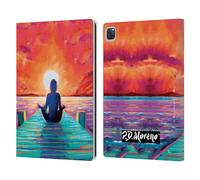 Head Case Designs Officially Licensed P.D. Moreno Lotus Pose In Sunrise Yoga Silhouettes Leather Wallet Case Compatible With Apple iPad Pro 13 M4 2024