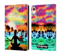 Head Case Designs Officially Licensed P.D. Moreno Lotus Pose In Sunset Yoga Silhouettes Leather Wallet Case Compatible With Apple iPad mini (2021/2024)