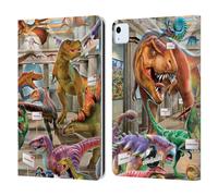 Head Case Designs Officially Licensed P.D. Moreno Museum Dinosaur Scene Leather Wallet Case Compatible With Apple iPad Air 11 2020/2022/2024/2025