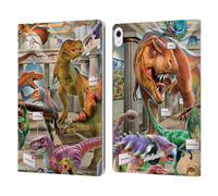 Head Case Designs Officially Licensed P.D. Moreno Museum Dinosaur Scene Leather Wallet Case Compatible With Apple iPad Air 13 2024/2025