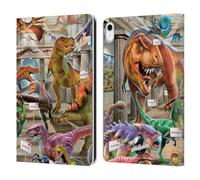 Head Case Designs Officially Licensed P.D. Moreno Museum Dinosaur Scene Leather Wallet Case Compatible With Apple iPad 10.9 2022/2025