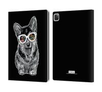 Head Case Designs Officially Licensed P.D. Moreno Pembroke Welsh Corgi Black And White Dogs Leather Wallet Case Compatible With Apple iPad Pro 13 M4 2024
