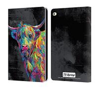 Head Case Designs Officially Licensed P.D. Moreno Reuben The Highland Cow Animals II Leather Wallet Case Compatible With Apple iPad Air 2 (2014)