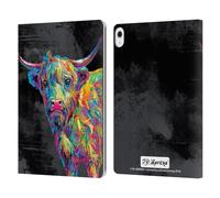 Head Case Designs Officially Licensed P.D. Moreno Reuben The Highland Cow Animals II Leather Wallet Case Compatible With Apple iPad Air 13 2024/2025