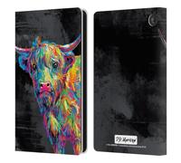 Head Case Designs Officially Licensed P.D. Moreno Reuben The Highland Cow Animals II Leather Wallet Case Compatible With Amazon Fire 7 2022