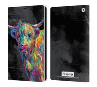 Head Case Designs Officially Licensed P.D. Moreno Reuben The Highland Cow Animals II Leather Wallet Case Compatible With Fire HD 8/Fire HD 8 Plus 2020