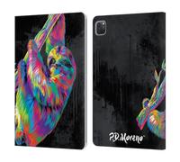 Head Case Designs Officially Licensed P.D. Moreno Sloth Christmas Animal Pop Colors Leather Wallet Case Compatible With Apple iPad Pro 11 2020/2021 / 2022
