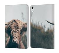 Head Case Designs Officially Licensed Patrik Lovrin Highland Cow Animal Portraits Leather Wallet Case Compatible With Apple iPad 10.9 2022/2025
