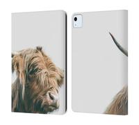 Head Case Designs Officially Licensed Patrik Lovrin Majestic Highland Cow Animal Portraits Leather Wallet Case Compatible With Apple iPad Air 11 2020/2022/2024/2025