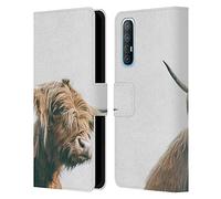 Head Case Designs Officially Licensed Patrik Lovrin Majestic Highland Cow Animal Portraits Leather Wallet Case Compatible With Oppo Find X2 Neo 5G