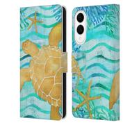Head Case Designs Officially Licensed Paul Brent Aurora Turtle Coastal Leather Wallet Case Compatible With Samsung Galaxy S25 Edge