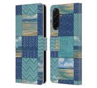 Head Case Designs Officially Licensed Paul Brent Beach Scape Patch Work Coastal Leather Wallet Case Compatible With Samsung Galaxy A36 5G