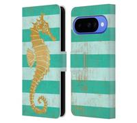 Head Case Designs Officially Licensed Paul Brent Gold Seahorse Coastal Leather Wallet Case Compatible With Google Pixel 10