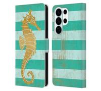Head Case Designs Officially Licensed Paul Brent Gold Seahorse Coastal Leather Wallet Case Compatible With Samsung Galaxy S26 Ultra