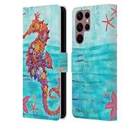 Head Case Designs Officially Licensed Paul Brent Seahorse Coastal Leather Wallet Case Compatible With Samsung Galaxy S22 Ultra 5G