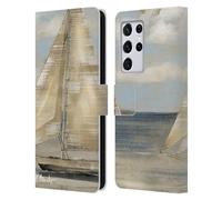 Head Case Designs Officially Licensed Paul Brent Serene Sailboat II Gold Ocean Leather Wallet Case Compatible With Samsung Galaxy S21 Ultra 5G