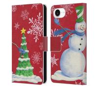 Head Case Designs Officially Licensed Paul Brent Snowman Christmas Leather Wallet Case Compatible With Apple iPhone 16e