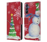 Head Case Designs Officially Licensed Paul Brent Snowman Christmas Leather Wallet Case Compatible With Samsung Galaxy A15