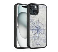 Head Case Designs Officially Licensed Paul Brent Vintage Compass Nautical Gel Armour Case [Military Grade Protection] Compatible With Apple iPhone 15