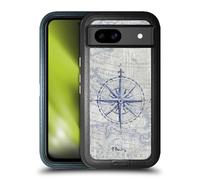 Head Case Designs Officially Licensed Paul Brent Vintage Compass Nautical Ultra-Armoured Shockproof Case [Military Grade Protection] Compatible With Google Pixel 8a