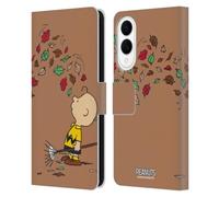 Head Case Designs Officially Licensed Peanuts Autumn Charlie Brown Leather Wallet Case Compatible With Samsung Galaxy S25 Edge