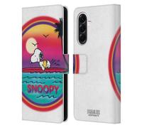 Head Case Designs Officially Licensed Peanuts Beach Surf Snoopy Boardwalk Airbrush Leather Wallet Case Compatible With Samsung Galaxy A56 5G