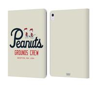 Head Case Designs Officially Licensed Peanuts Boston Grounds Crew Varsity Sports Leather Wallet Case Compatible With Apple iPad Air 13 2024/2025