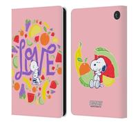 Head Case Designs Officially Licensed Peanuts Charlie and Snoopy Naturally Sweet Leather Wallet Case Compatible With Amazon Fire 7 2022