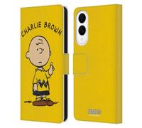 Head Case Designs Officially Licensed Peanuts Charlie Brown Characters Leather Wallet Case Compatible With Samsung Galaxy S25 Edge