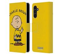 Head Case Designs Officially Licensed Peanuts Charlie Brown Characters Leather Wallet Case Compatible With Samsung Galaxy A13 5G (2021)