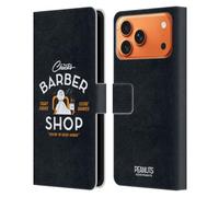 Head Case Designs Officially Licensed Peanuts Charlie Brown Chuck's Barber Shop Leather Wallet Case Compatible With Apple iPhone 17 Pro Max