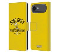 Head Case Designs Officially Licensed Peanuts Charlie Brown Good Grief Varsity Sports Leather Wallet Case Compatible With Apple iPhone 17 Air
