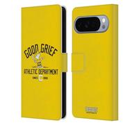 Head Case Designs Officially Licensed Peanuts Charlie Brown Good Grief Varsity Sports Leather Wallet Case Compatible With Google Pixel 10 Pro XL