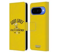 Head Case Designs Officially Licensed Peanuts Charlie Brown Good Grief Varsity Sports Leather Wallet Case Compatible With Google Pixel 10