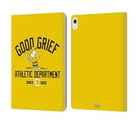 Head Case Designs Officially Licensed Peanuts Charlie Brown Good Grief Varsity Sports Leather Wallet Case Compatible With Apple iPad Air 13 2024/2025