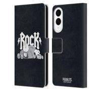 Head Case Designs Officially Licensed Peanuts Charlie Brown Snoopy Rock Tees Leather Wallet Case Compatible With Samsung Galaxy S25 Edge